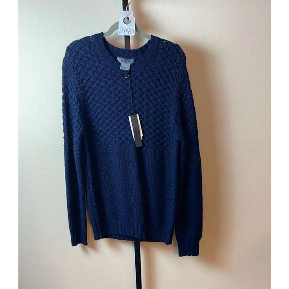 Dylan Gray Navy Blue Merino Wool Sweater, $228, NWT, Size L, #2040